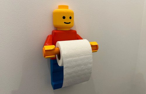 D_795030-MLB111376280044_052026-O.jpg Suporte Papel Higiênico Brick Man Criativo Geek - Imagem 2