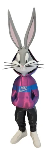 Boneco Pernalonga Estilo Urbano Moletom Nike Streetwear 35cm