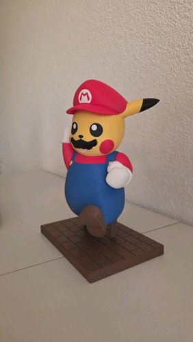 D_803146-MLB110663155638_052026-O.jpg Pikachu Mario 15cm Action Figure Inspirado Geek - Imagem 2