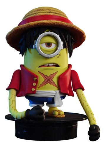 D_814505-MLB110967714219_042026-O.jpg Boneco Minion Luffy One Piece Articulado 3d Premium 25cm - Imagem 4