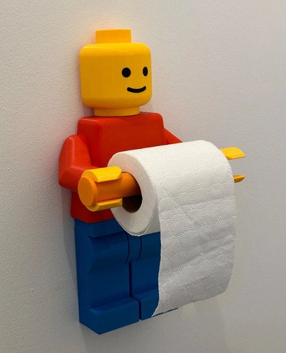 D_815916-MLB112417820371_052026-O.jpg Suporte Papel Higiênico Brick Man Criativo Geek - Imagem 3