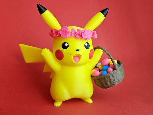 D_819013-MLB111617138645_052026-O.jpg Pikachu Páscoa 15cm Action Figure Pokémon - Imagem 4