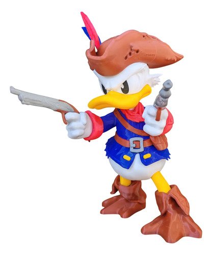 D_822514-MLB108489201713_032026-O.jpg Boneco Pato Donald Jack Sparrow 31cm - Piratas Do Caribe 3d - Imagem 2