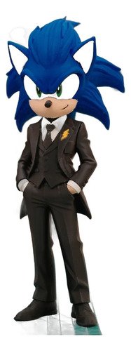Boneco Sonic De Terno 25cm Action Figure Colecionável