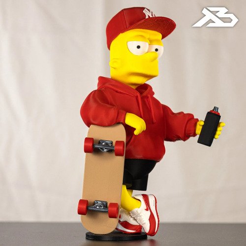 D_842726-MLB110314392176_052026-O.jpg Bart Simpson 20cm Action Figure Inspirado Streetwear - Imagem 3