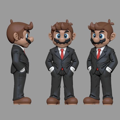 D_849478-MLB110320321914_052026-O.jpg Gentleman Mario 25cm Action Figure Inspirado Super Mario - Imagem 3