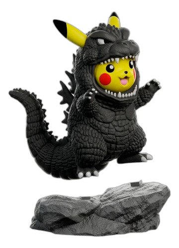 D_854891-MLB111209549825_052026-O.jpg Pikachu Godzilla 20cm Inspirado Geek Colecionável - Imagem 5