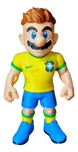 Mario Bros C/ Camisa Do Brasil 25cm Action Figure