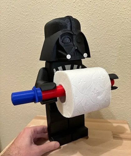 D_860682-MLB111376283918_052026-O.jpg Suporte Papel Higiênico Darth Vader Geek Decoração Preto - Imagem 4
