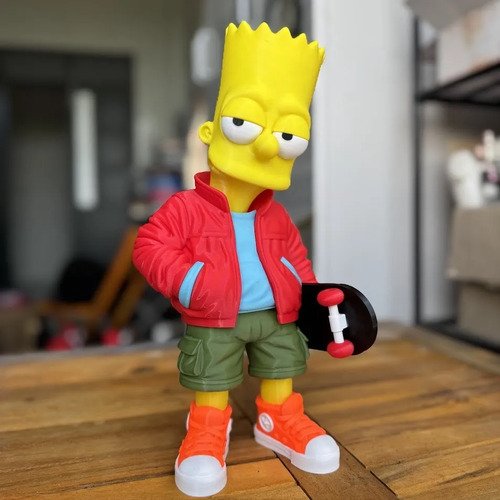 D_862431-MLB107601194856_032026-O.jpg Boneco Bart Simpson Estilo Urbano 29cm Action Figure Skate - Imagem 2