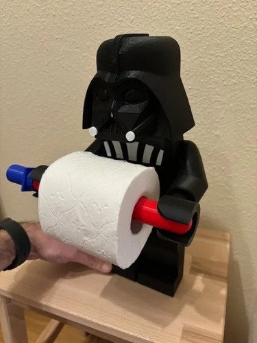 D_868270-MLB112418119423_052026-O.jpg Suporte Papel Higiênico Darth Vader Geek Decoração Preto - Imagem 5