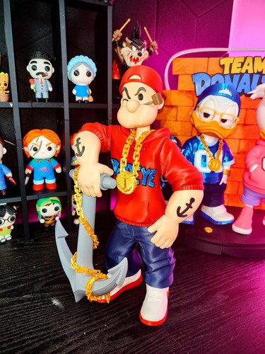 D_868448-MLB108896721951_032026-O.jpg Boneco Popeye Estilo Urbano C/ Âncora 35cm Action Figure 3d - Imagem 5