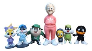 Kit Bonecos Looney Tunes Baby E Vovó Estilo Urbano 3d Drip