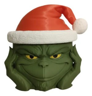 Pote Grinch Porta Doces/petiscos Com Gorro De Papai Noel 3d