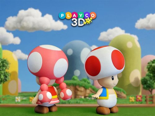 D_889774-MLB111253124623_052026-O.jpg Kit Toad E Toadette Inspirado Super Mario Colecionável - Imagem 2