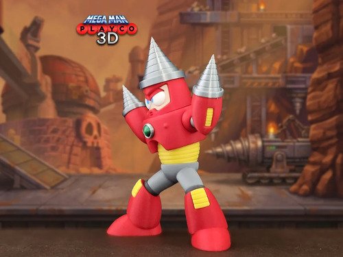 D_891018-MLB110321540696_052026-O.jpg Drill Man Inspirado Mega Man Action Figure Geek - Imagem 2