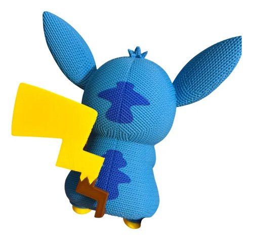 D_903799-MLB108883788645_032026-O.jpg Boneco Pikachu Fantasiado De Stitch 18cm - Action Figure 3d - Imagem 3