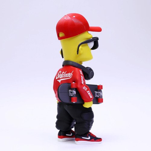 D_910048-MLB107480014653_022026-O.jpg Boneco Bart Simpson Estilo Urbano 19cm Action Figure Skate - Imagem 10