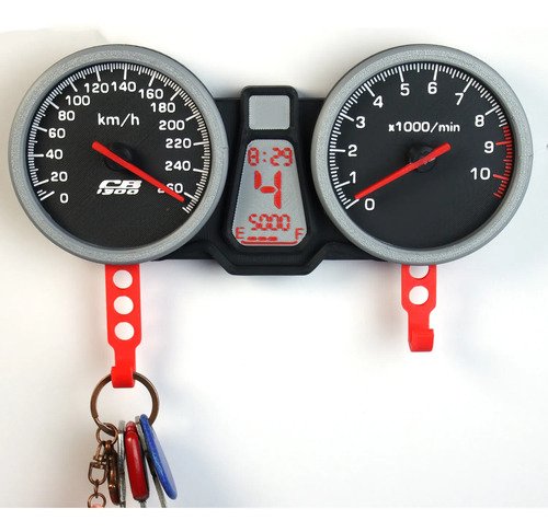 D_919949-MLB110299809278_052026-O.jpg Suporte Chaves Motocicleta Medidor Agulha Móvel Preto / Prata / Vermelho - Imagem 6