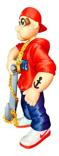 D_923137-MLB108897801757_032026-O.jpg Boneco Popeye Estilo Urbano C/ Âncora 35cm Action Figure 3d - Imagem 2