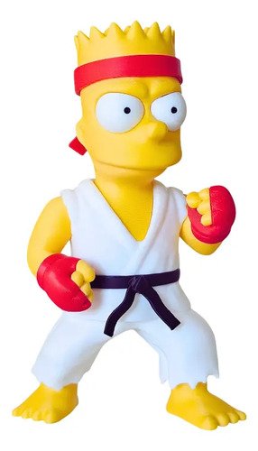 Action Figure Bart Simpson Karatê Kimono E Faixa Preta 15cm