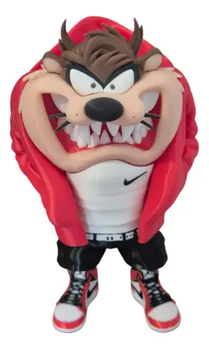 Boneco Taz Mania Estilo Urbano 18cm Roupa Nike Tenis Jordan