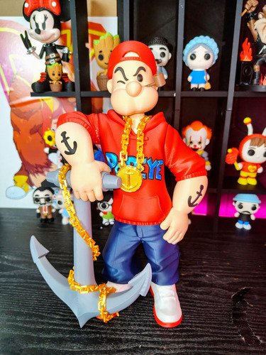 D_933210-MLB108897801759_032026-O.jpg Boneco Popeye Estilo Urbano C/ Âncora 35cm Action Figure 3d - Imagem 6