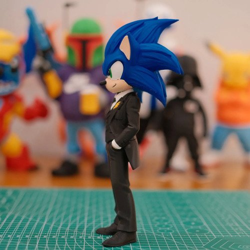 D_957963-MLB112516227639_052026-O.jpg Boneco Sonic De Terno 25cm Action Figure Colecionável - Imagem 6