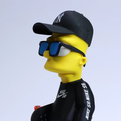 D_963487-MLB107479870771_022026-O.jpg Boneco Bart Simpson Estilo Urbano 19cm Action Figure Skate - Imagem 7