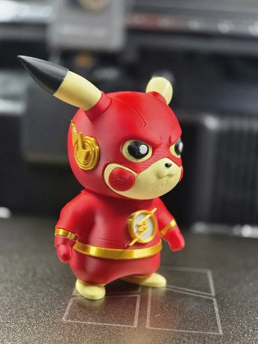 D_965368-MLB111767203884_062026-O.jpg Pikaflash Pikachu C/ Roupa Flash 15cm Action Figure Pokémon - Imagem 5