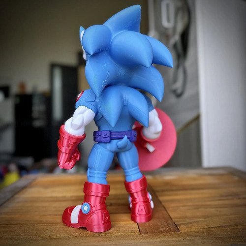 D_969912-MLB112534556335_052026-O.jpg Sonic Capitão América 20cm Boneco Inspirado Geek - Imagem 4
