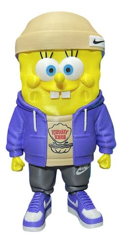 Boneco Bob Esponja Estilo Urbano Drip 3d Premium 25cm