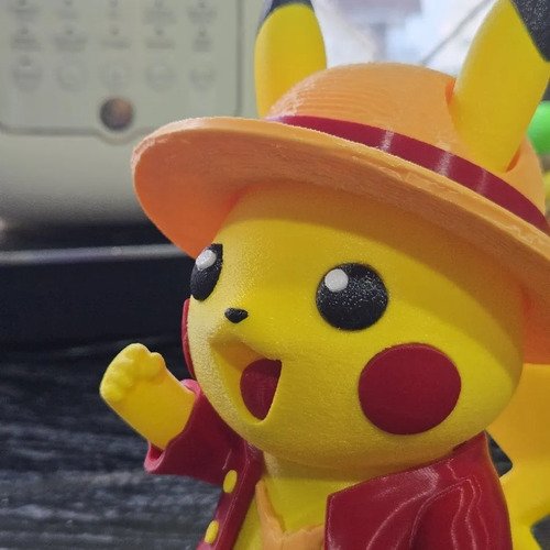 D_979560-MLB112532681385_052026-O.jpg Pikachu E Luffy 15cm Inspirado Em Fanart Colecionável - Imagem 4