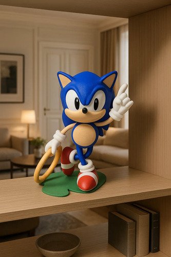 D_987427-MLB89016918572_082025-O.jpg Boneco Sonic Clássico Do Vídeo Game Action Figure 3d - Imagem 2