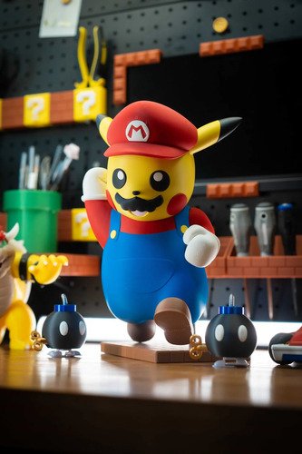 D_990049-MLB110663551484_052026-O.jpg Pikachu Mario 15cm Action Figure Inspirado Geek - Imagem 4