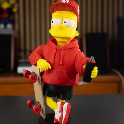 D_993335-MLB110314392232_052026-O.jpg Bart Simpson 20cm Action Figure Inspirado Streetwear - Imagem 5