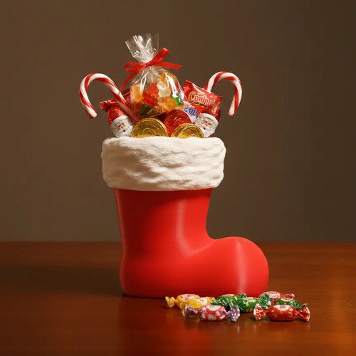 D_996038-MLB99990510231_112025-O.jpg Bota De Natal Decorativa Porta Doces Brinquedos Lembrancinha Vermelho Bota Natalina - Imagem 3