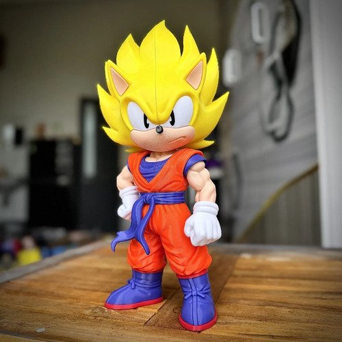 D_997109-MLB112417308155_052026-O.jpg Action Figure Sonic E Goku 25cm Fan Art Geek - Imagem 5